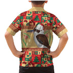 Australia Christmas Family Matching Mermaid Dress and Hawaiian Shirt Kookaburra Santa With Gumtree