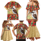 Australia Christmas Family Matching Mermaid Dress and Hawaiian Shirt Kookaburra Santa With Gumtree