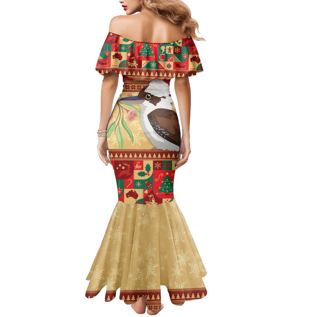 Australia Christmas Family Matching Mermaid Dress and Hawaiian Shirt Kookaburra Santa With Gumtree
