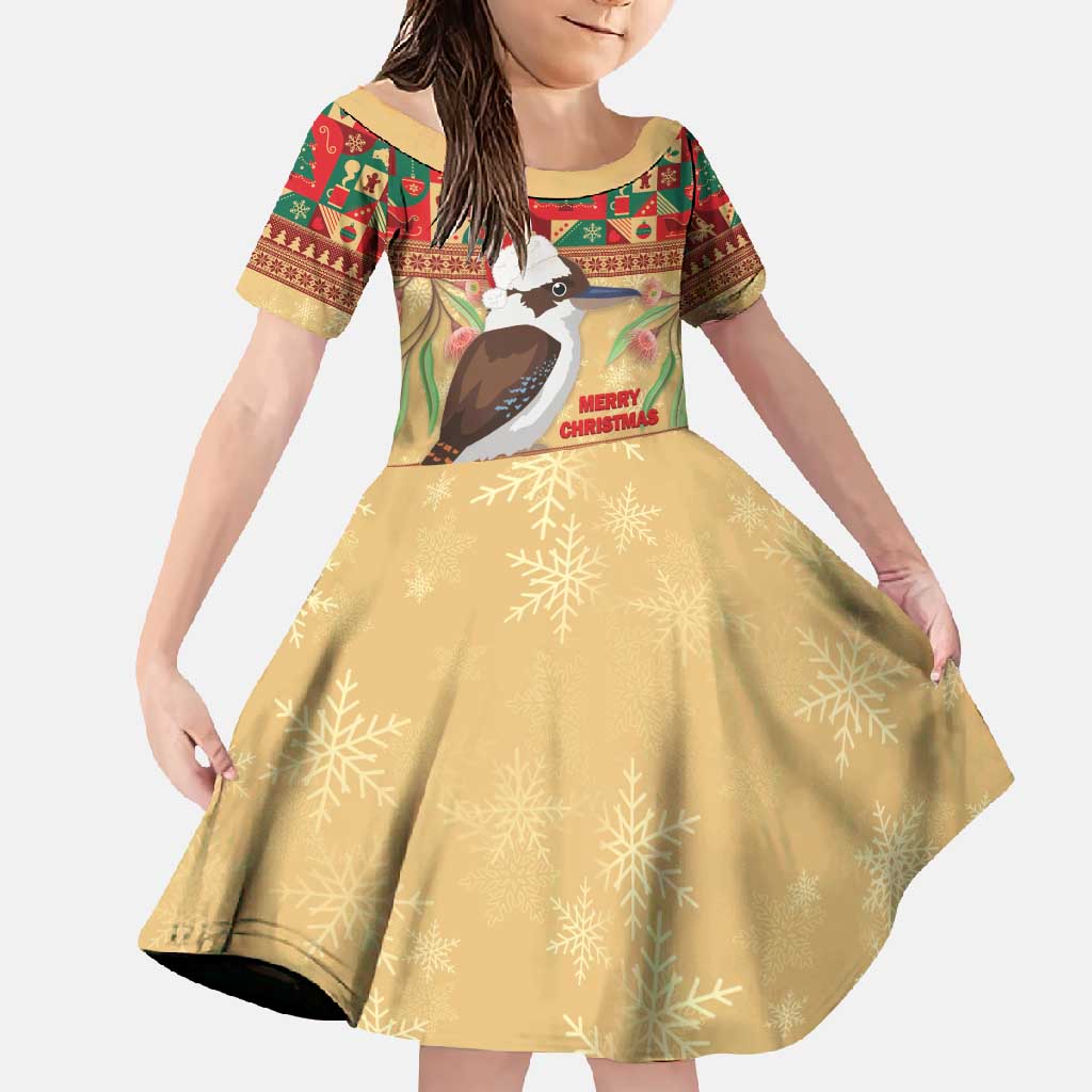 Australia Christmas Family Matching Off Shoulder Maxi Dress and Hawaiian Shirt Kookaburra Santa With Gumtree