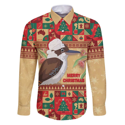 Australia Christmas Family Matching Puletasi and Hawaiian Shirt Kookaburra Santa With Gumtree