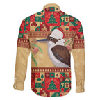 Australia Christmas Family Matching Puletasi and Hawaiian Shirt Kookaburra Santa With Gumtree