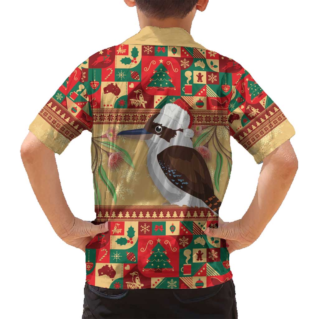 Australia Christmas Family Matching Summer Maxi Dress and Hawaiian Shirt Kookaburra Santa With Gumtree