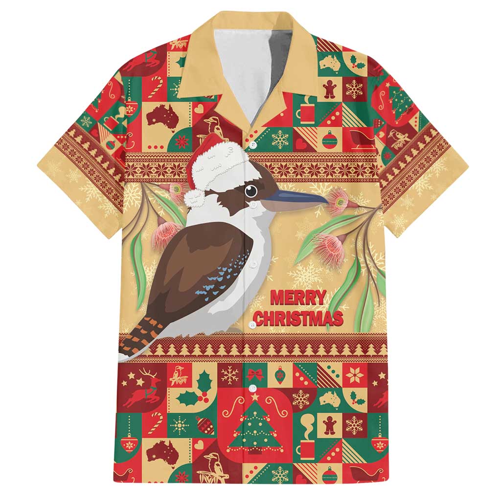 Australia Christmas Family Matching Summer Maxi Dress and Hawaiian Shirt Kookaburra Santa With Gumtree