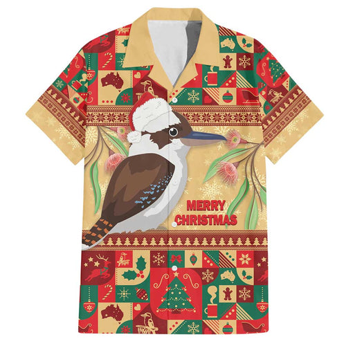 Australia Christmas Family Matching Summer Maxi Dress and Hawaiian Shirt Kookaburra Santa With Gumtree