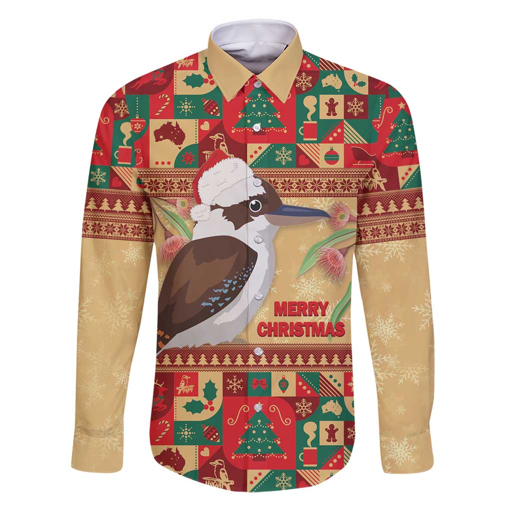 Australia Christmas Family Matching Summer Maxi Dress and Hawaiian Shirt Kookaburra Santa With Gumtree