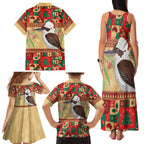 Australia Christmas Family Matching Tank Maxi Dress and Hawaiian Shirt Kookaburra Santa With Gumtree