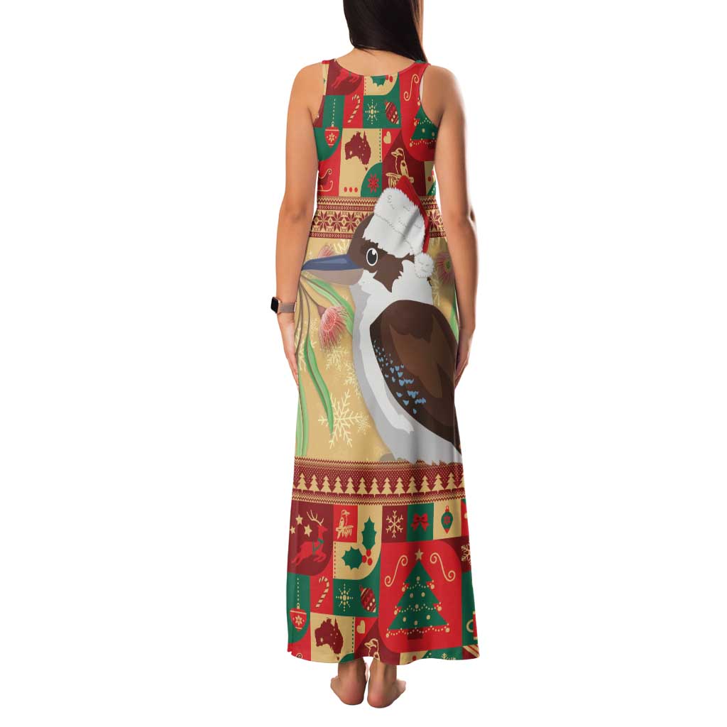 Australia Christmas Family Matching Tank Maxi Dress and Hawaiian Shirt Kookaburra Santa With Gumtree