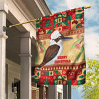 Australia Christmas Garden Flag Kookaburra Santa With Gumtree