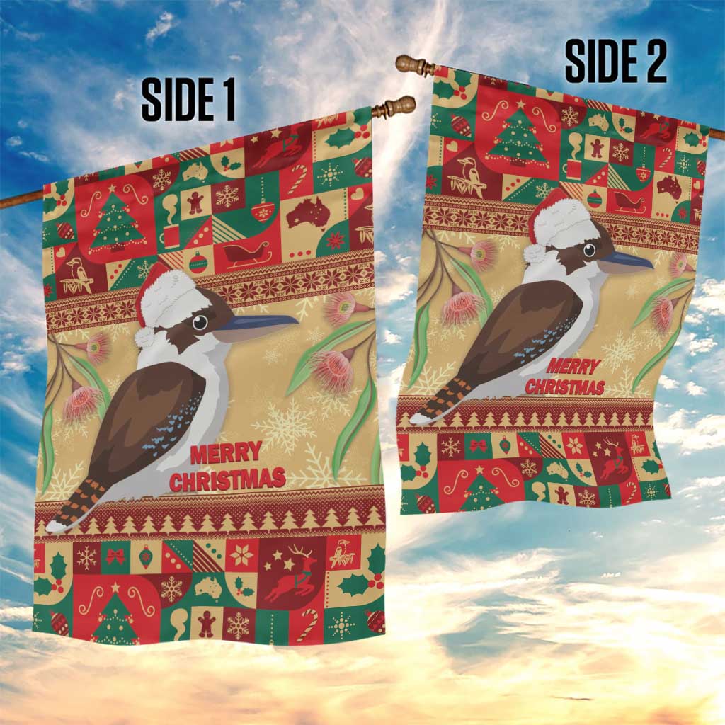 Australia Christmas Garden Flag Kookaburra Santa With Gumtree