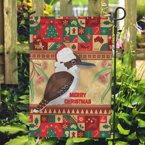 Australia Christmas Garden Flag Kookaburra Santa With Gumtree