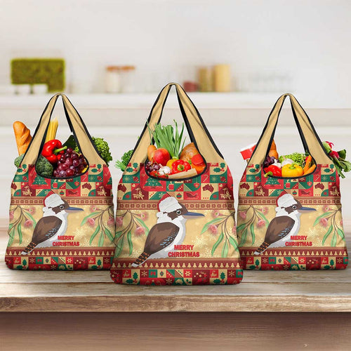Australia Christmas Grocery Bag Kookaburra Santa With Gumtree
