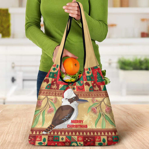 Australia Christmas Grocery Bag Kookaburra Santa With Gumtree