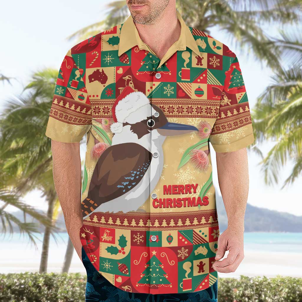 Australia Christmas Hawaiian Shirt Kookaburra Santa With Gumtree