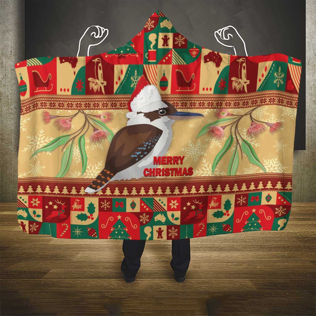 Australia Christmas Hooded Blanket Kookaburra Santa With Gumtree