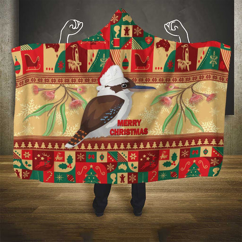 Australia Christmas Hooded Blanket Kookaburra Santa With Gumtree
