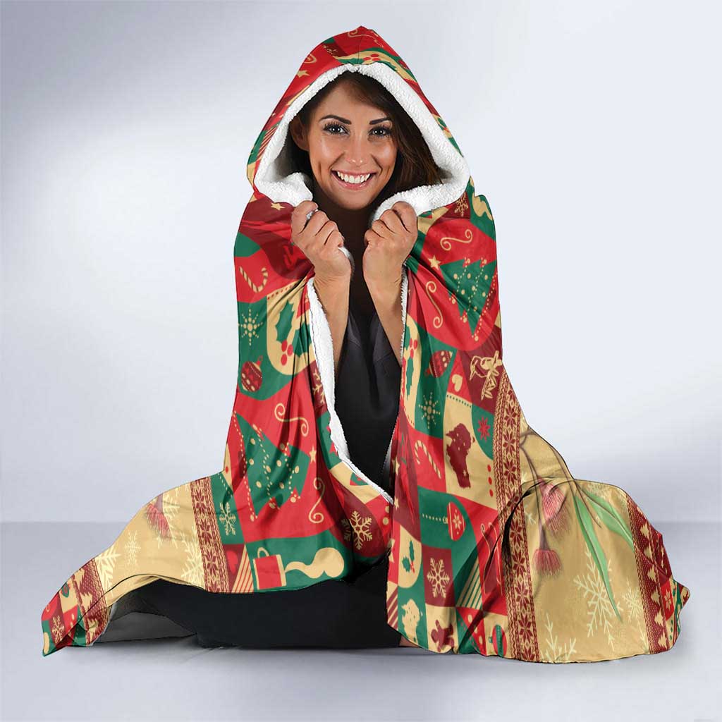Australia Christmas Hooded Blanket Kookaburra Santa With Gumtree