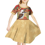 Australia Christmas Kid Short Sleeve Dress Kookaburra Santa With Gumtree