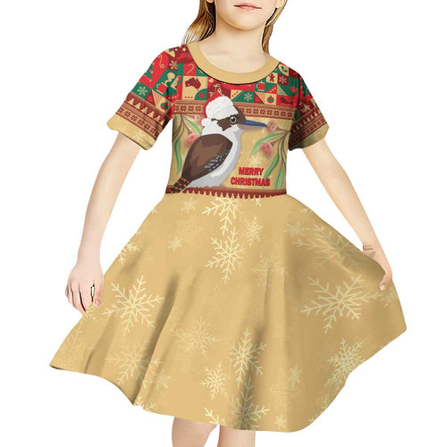 Australia Christmas Kid Short Sleeve Dress Kookaburra Santa With Gumtree