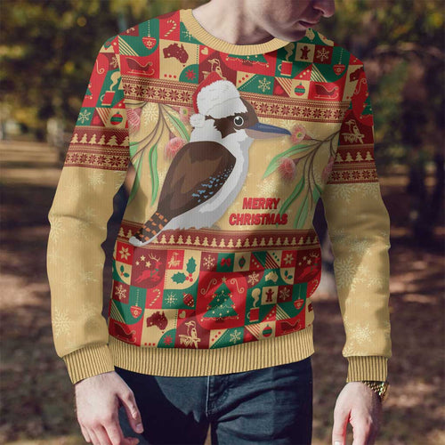 Australia Christmas Ugly Christmas Sweater Kookaburra Santa With Gumtree