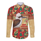 Australia Christmas Long Sleeve Button Shirt Kookaburra Santa With Gumtree