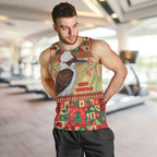 Australia Christmas Men Tank Top Kookaburra Santa With Gumtree
