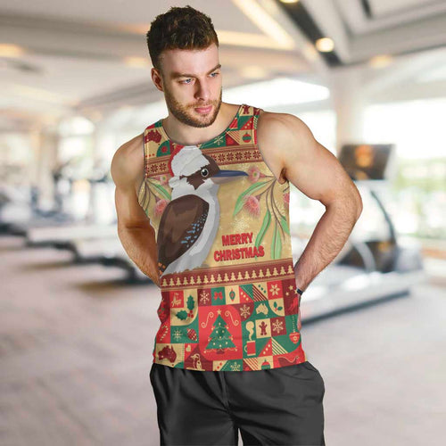 Australia Christmas Men Tank Top Kookaburra Santa With Gumtree
