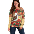 Australia Christmas Off Shoulder Sweater Kookaburra Santa With Gumtree