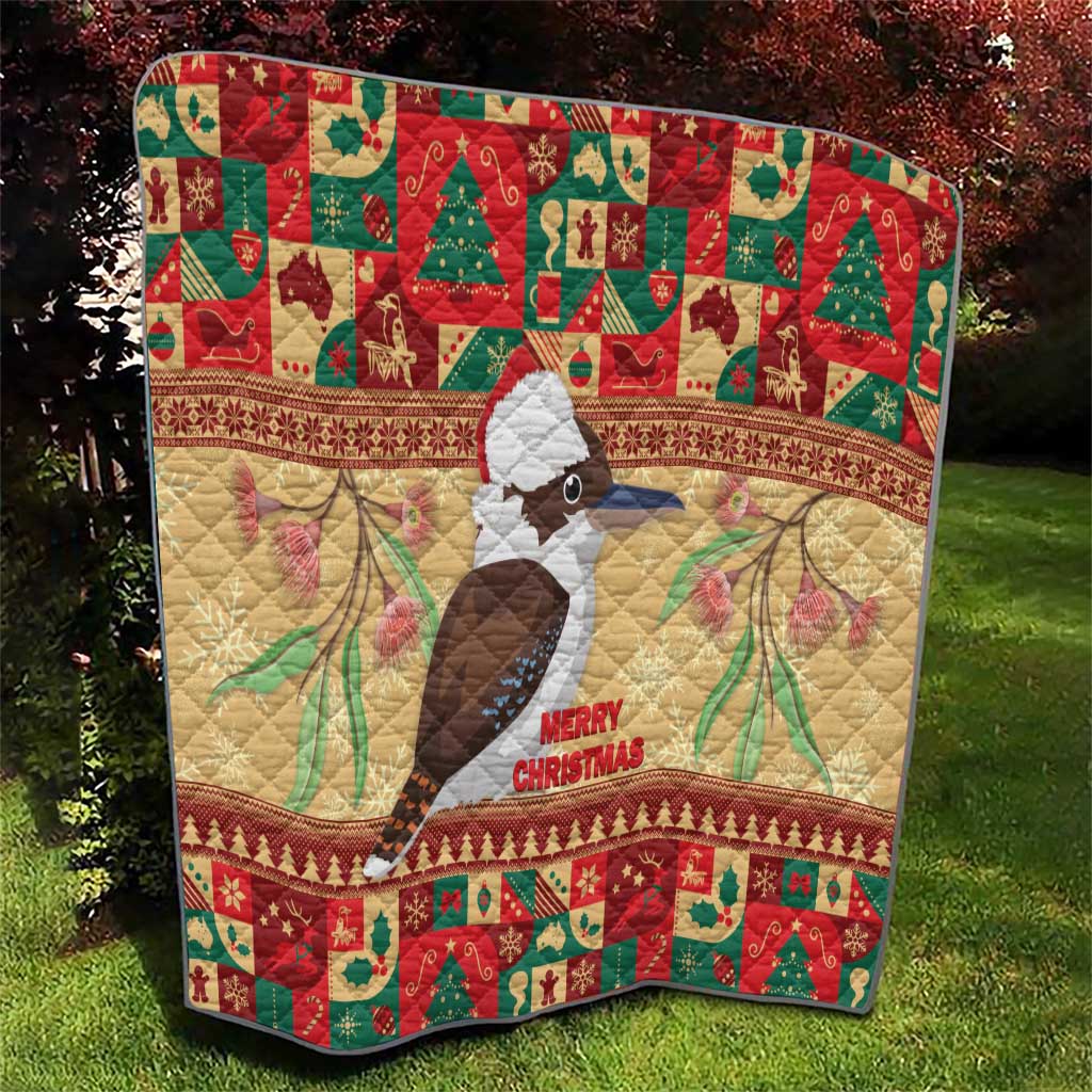 Australia Christmas Quilt Kookaburra Santa With Gumtree