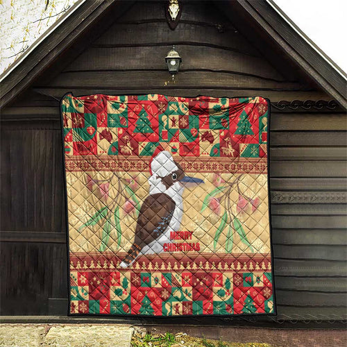 Australia Christmas Quilt Kookaburra Santa With Gumtree