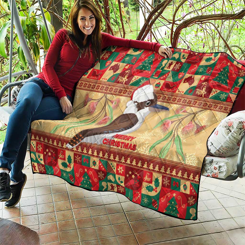 Australia Christmas Quilt Kookaburra Santa With Gumtree