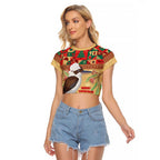 Australia Christmas Raglan Cropped T Shirt Kookaburra Santa With Gumtree
