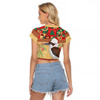 Australia Christmas Raglan Cropped T Shirt Kookaburra Santa With Gumtree
