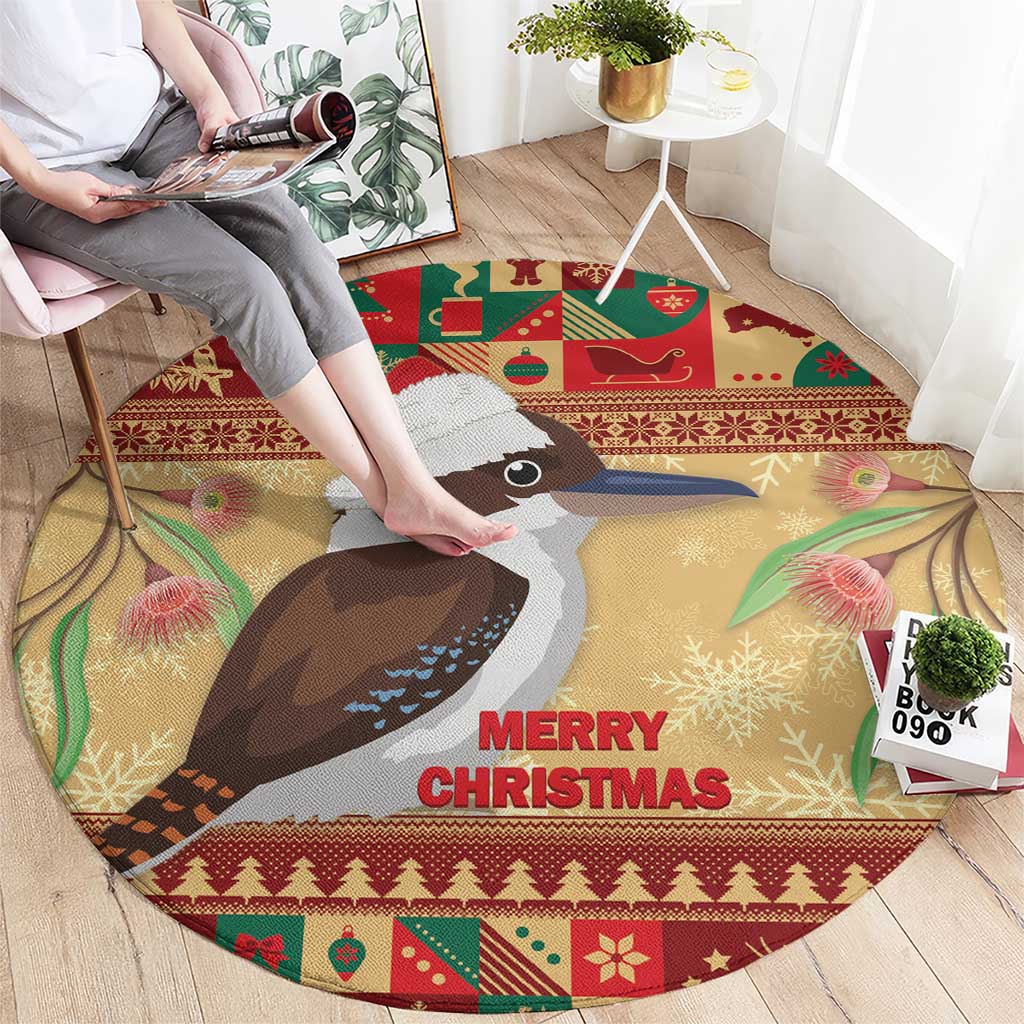 Australia Christmas Round Carpet Kookaburra Santa With Gumtree
