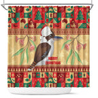 Australia Christmas Shower Curtain Kookaburra Santa With Gumtree