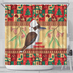 Australia Christmas Shower Curtain Kookaburra Santa With Gumtree