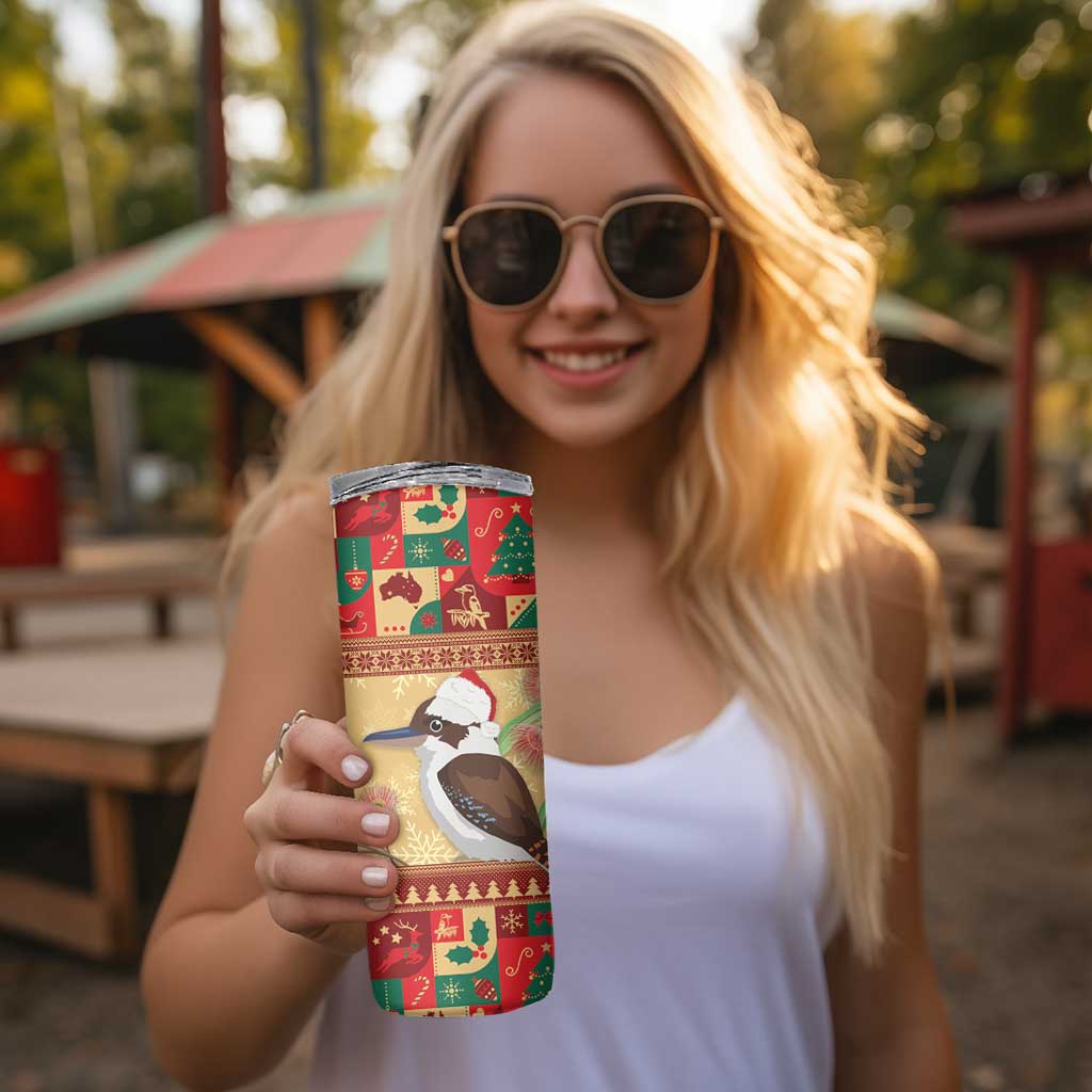 Australia Christmas Skinny Tumbler Kookaburra Santa With Gumtree