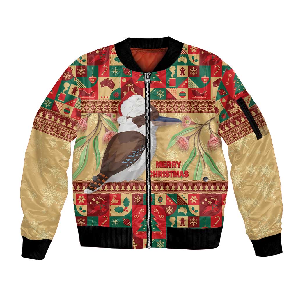 Australia Christmas Sleeve Zip Bomber Jacket Kookaburra Santa With Gumtree