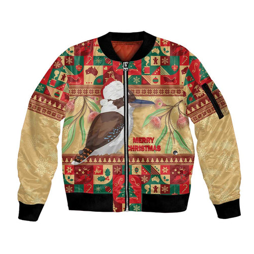 Australia Christmas Sleeve Zip Bomber Jacket Kookaburra Santa With Gumtree