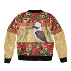 Australia Christmas Sleeve Zip Bomber Jacket Kookaburra Santa With Gumtree