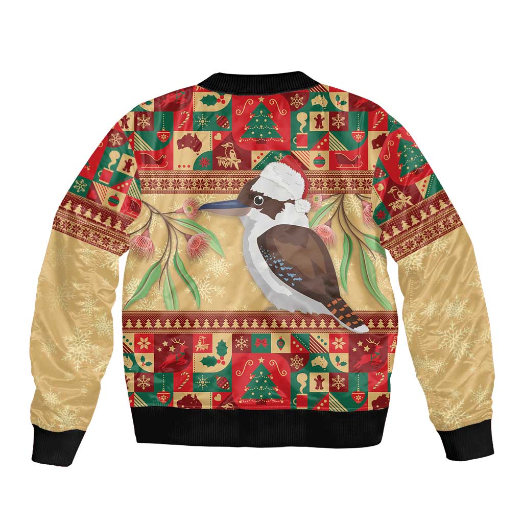 Australia Christmas Sleeve Zip Bomber Jacket Kookaburra Santa With Gumtree