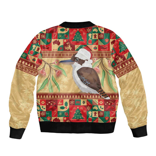 Australia Christmas Sleeve Zip Bomber Jacket Kookaburra Santa With Gumtree