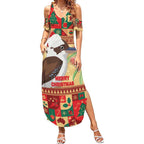 Australia Christmas Summer Maxi Dress Kookaburra Santa With Gumtree