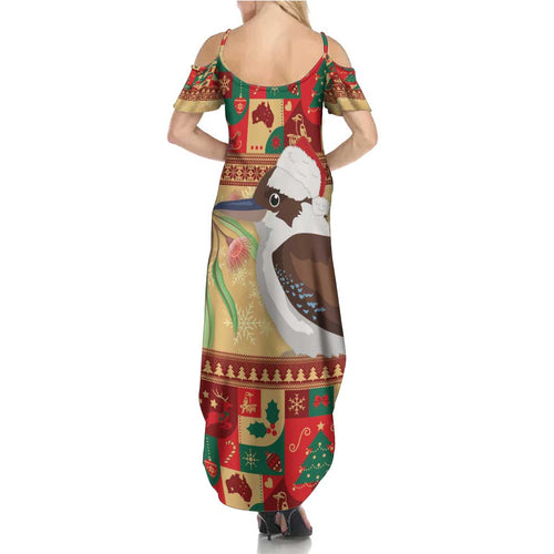 Australia Christmas Summer Maxi Dress Kookaburra Santa With Gumtree