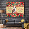 Australia Christmas Tapestry Kookaburra Santa With Gumtree