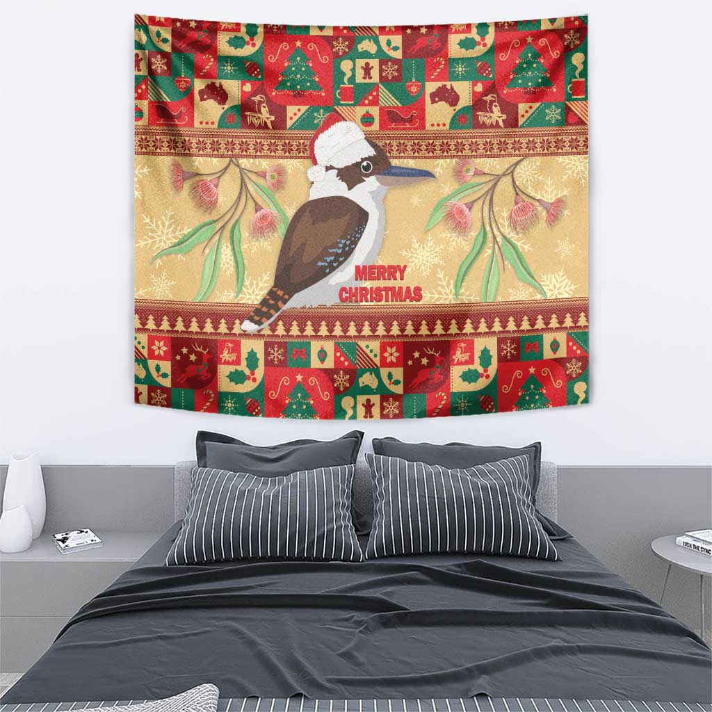 Australia Christmas Tapestry Kookaburra Santa With Gumtree