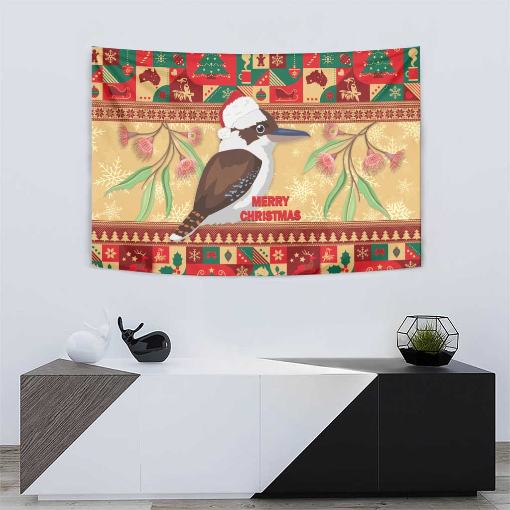 Australia Christmas Tapestry Kookaburra Santa With Gumtree
