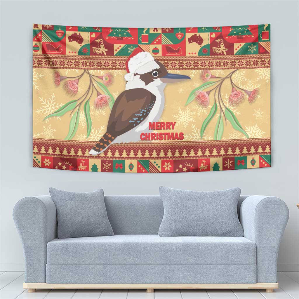 Australia Christmas Tapestry Kookaburra Santa With Gumtree
