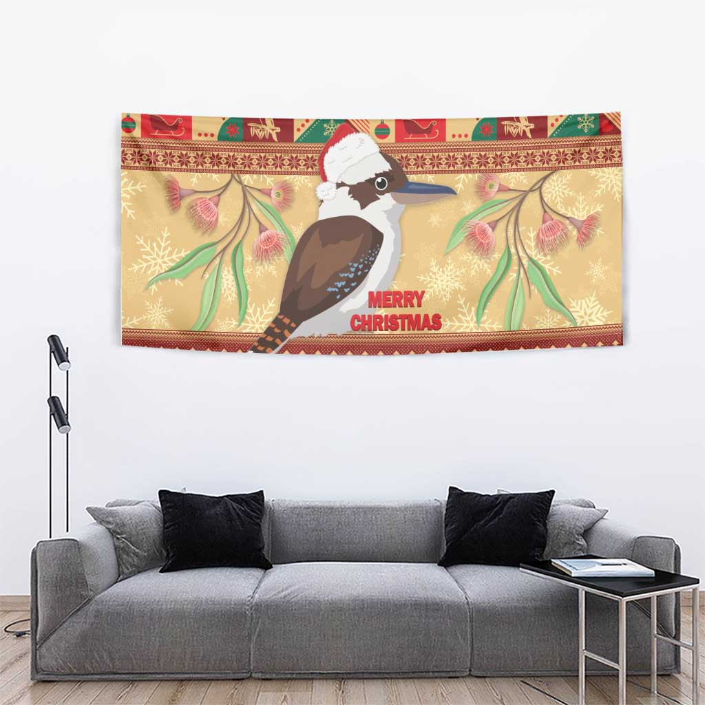 Australia Christmas Tapestry Kookaburra Santa With Gumtree
