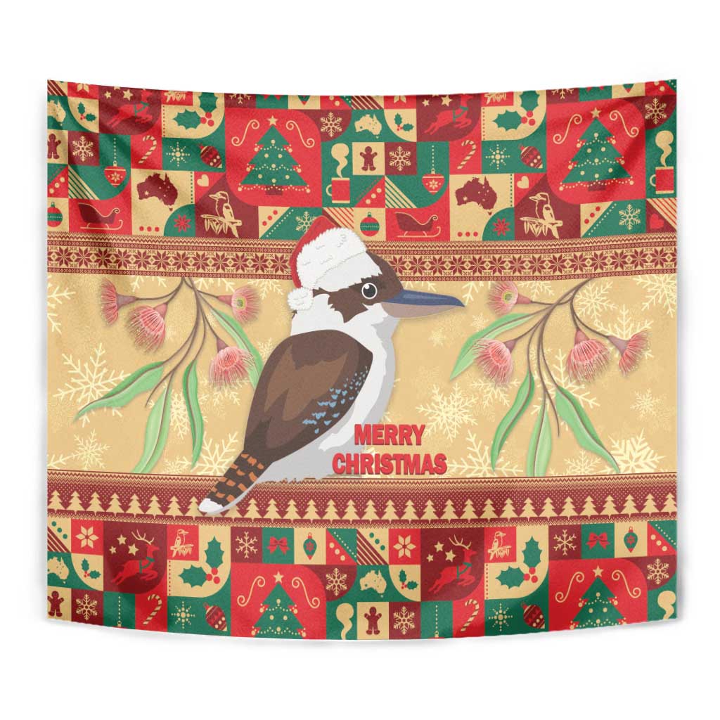 Australia Christmas Tapestry Kookaburra Santa With Gumtree